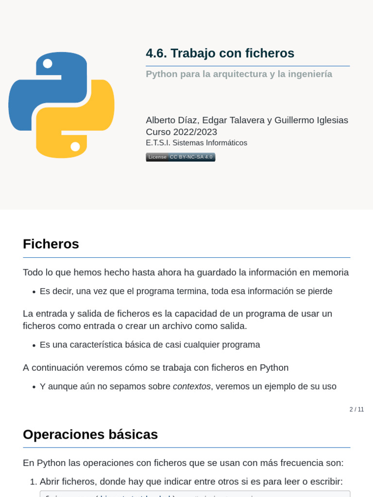 Manejo de Ficheros en Python | PDF | Archivo de computadora | Valores ...