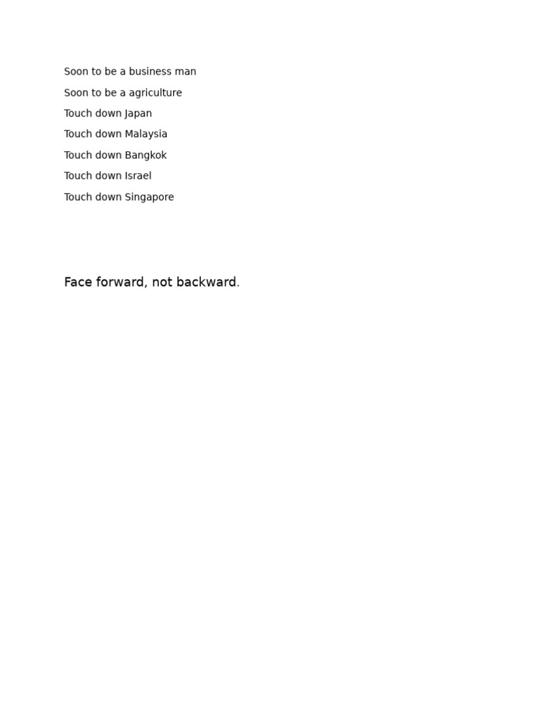 Face Forward, Not Backward | PDF