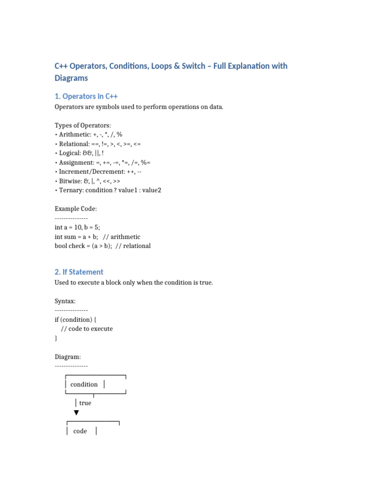 C++ Full Explanation With Diagrams | PDF | Computing | Control Flow