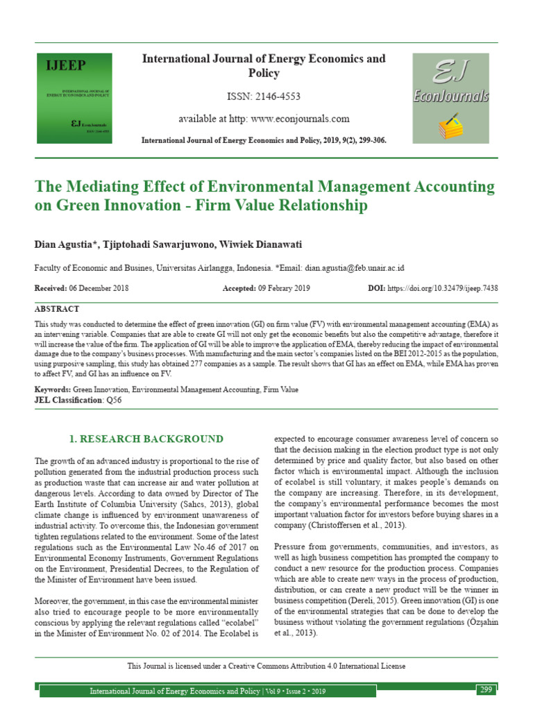 Green Innovation and Firm Value Impact | PDF | Environmental Resource ...