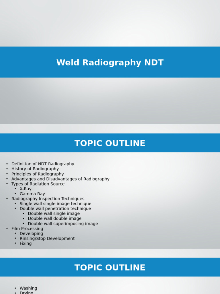 Weld Radiography NDT Techniques Guide | PDF | Nondestructive Testing ...