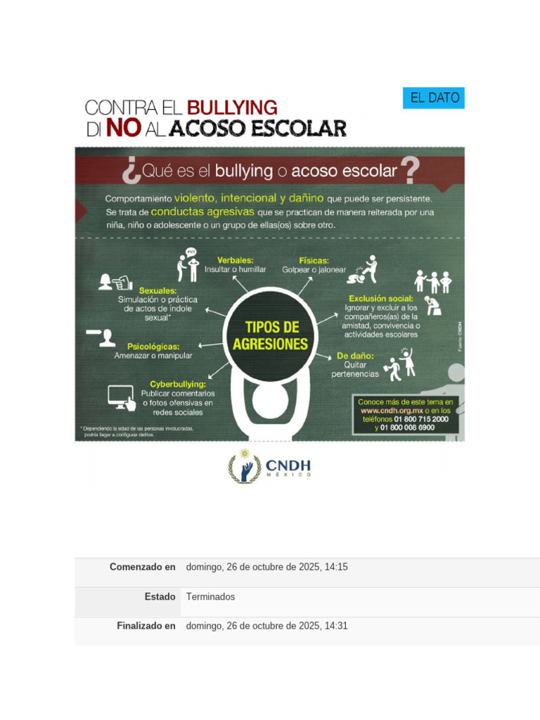 Prevención y Tipos de Acoso Escolar | PDF | Violencia | Escuelas
