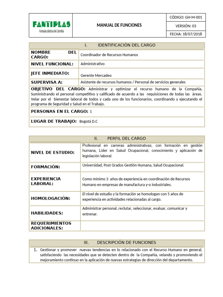 Funciones del Coordinador de RRHH | PDF | Gestión de recursos humanos ...