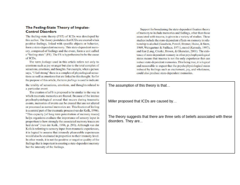 Feeling State Theory (Miller 2010) | PDF