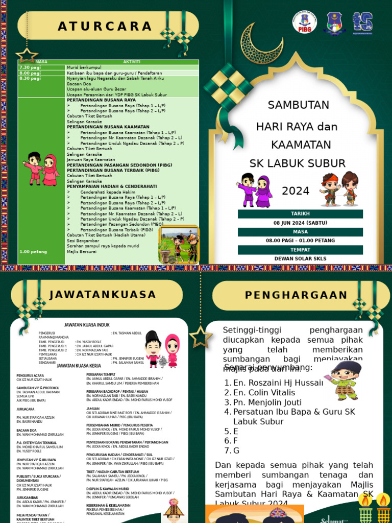 Buku Program Sambutan Hari Raya Dan Kaamatan 2024 | PDF