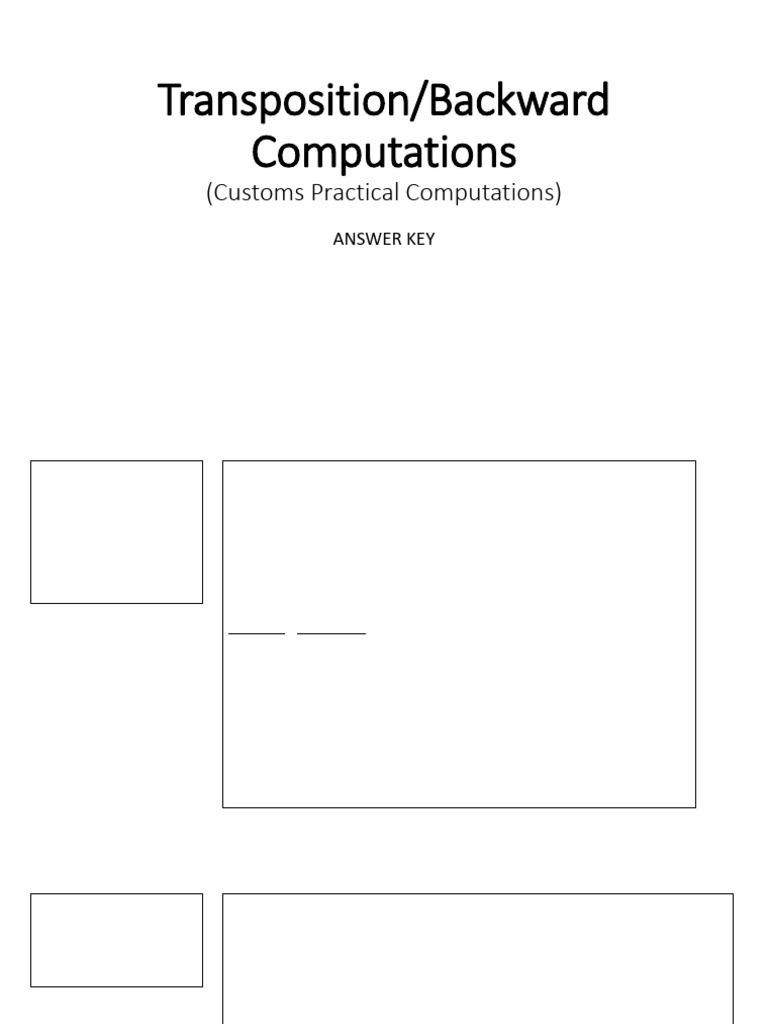Customs Computation Answer Key | PDF | Value Added Tax | International ...