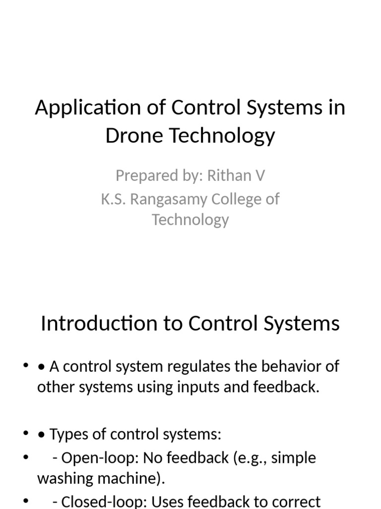 Control System Drone Technology | PDF