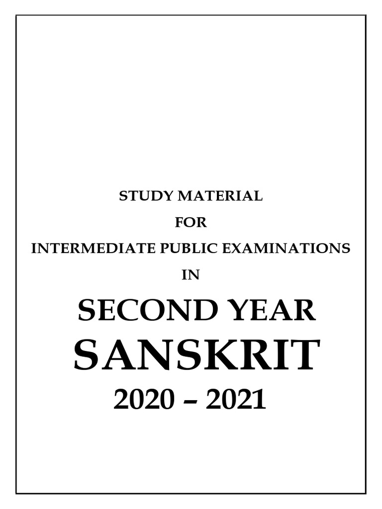 Intermediate Sanskrit Exam Guide 2021 | PDF