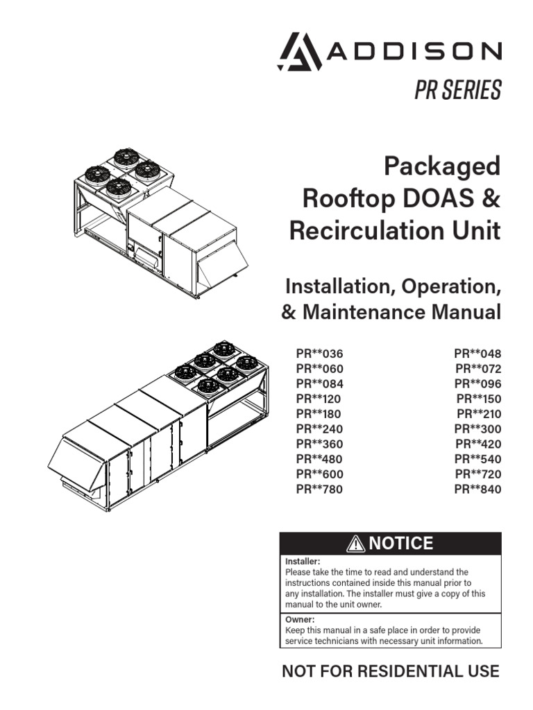 PR Series Rooftop Unit Manual | PDF | Building Automation | Engineering Thermodynamics