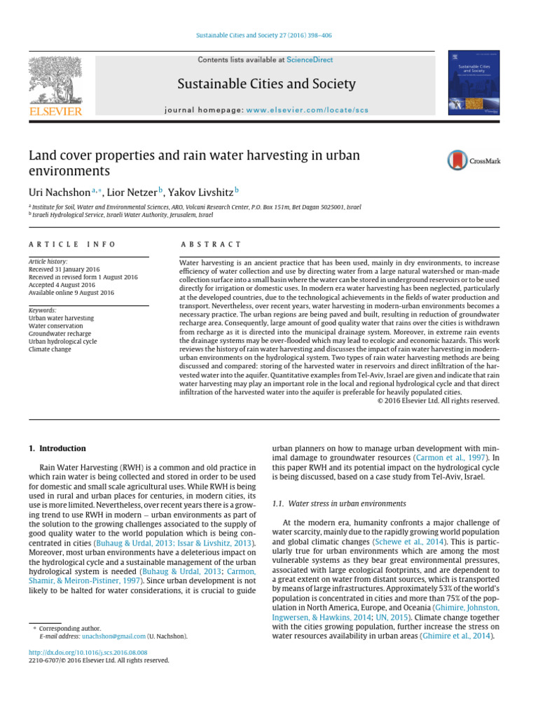 Rain Water Harvesting | PDF | Groundwater | Surface Runoff
