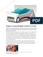 Engineers Design Ultralight 'Sandwich' Car Body