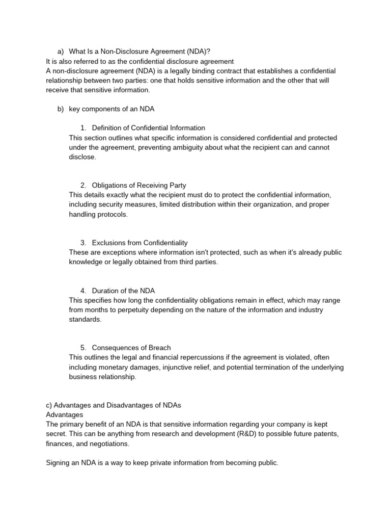 Understanding Non-Disclosure Agreements (NDAs) | PDF | Non Disclosure ...