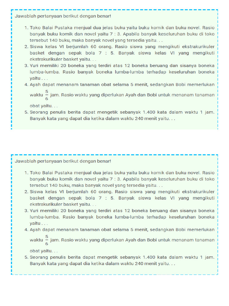 Lat Soal MTK Rasio | PDF