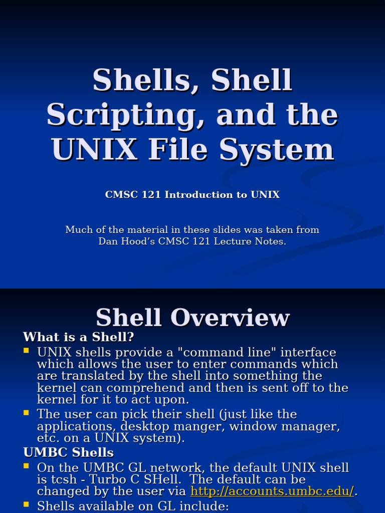 Unix Shells | PDF | Software | System Software