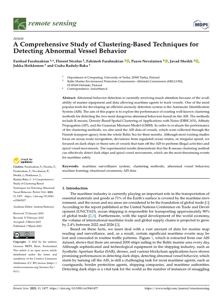 A Comprehensive Study of Clustering-Based Techniques For - Detecting ...