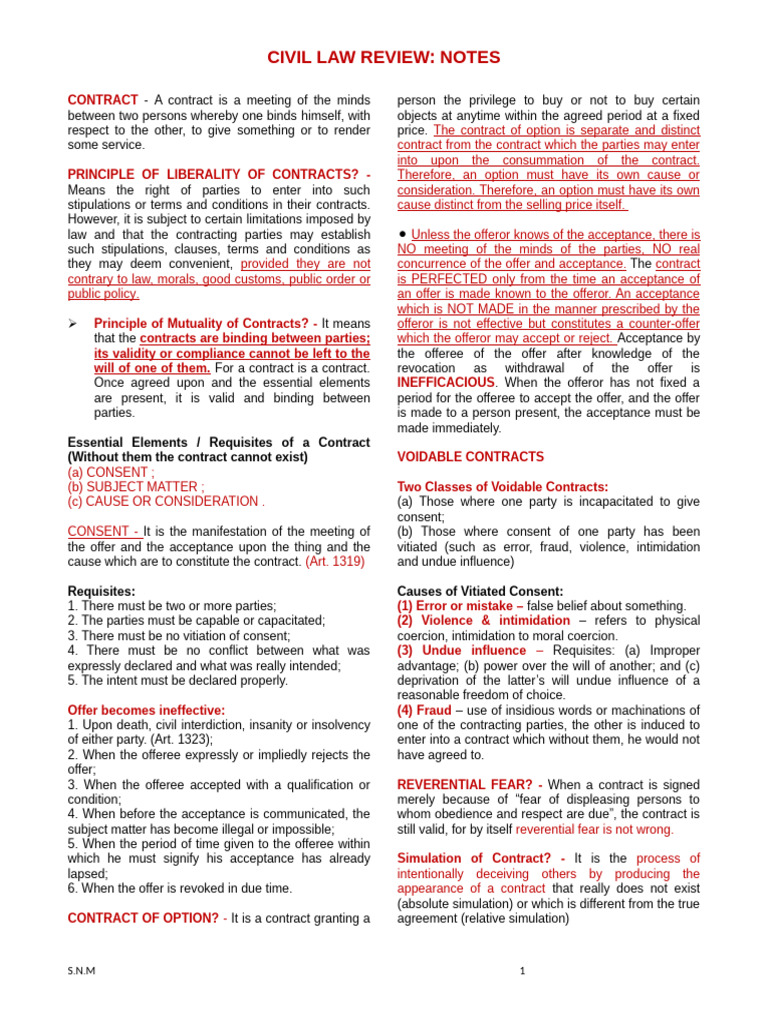 Contract Notes | PDF | Offer And Acceptance | Estoppel