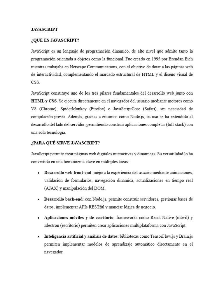 JAVASCRIPT | PDF | Script Java | Desarrollo web