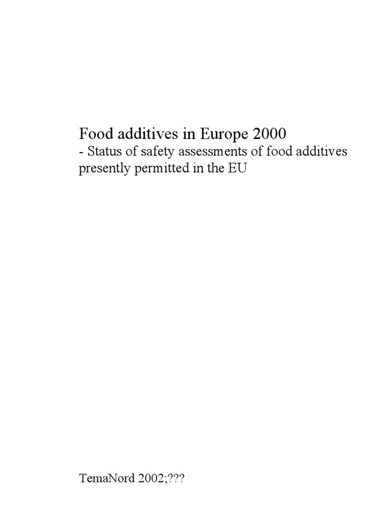 Emulsifier List PDF Toxicity Toxicology