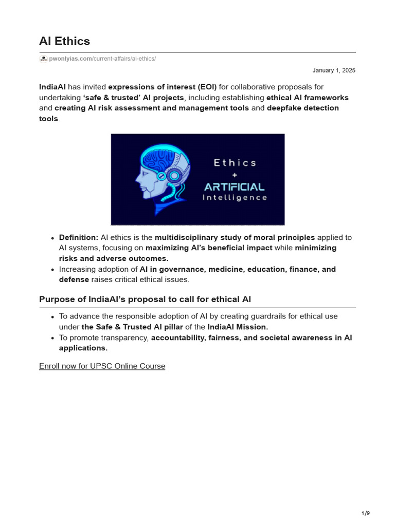 Ethical AI Frameworks in India | PDF | Artificial Intelligence ...