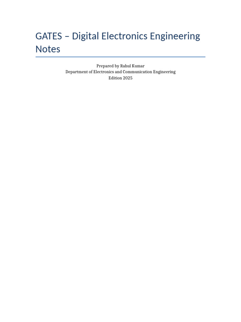 Digital Electronics Engineering Notes | PDF