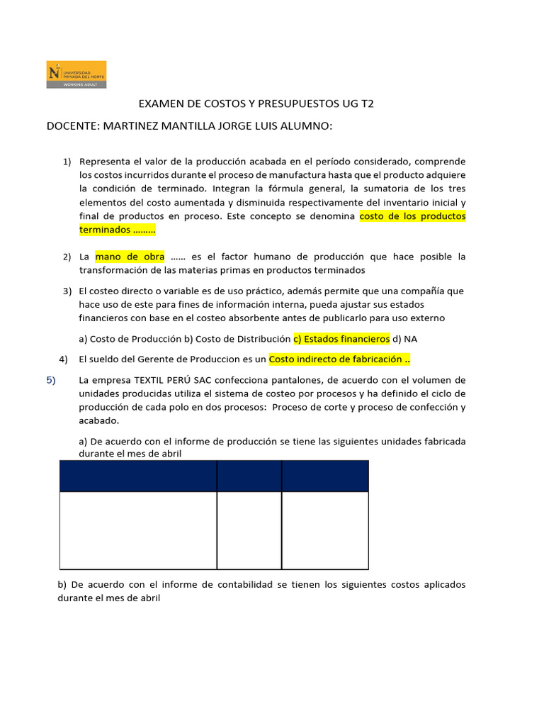 Costos y Presupuestos Wa T2gadm | PDF | Costo | Presupuesto