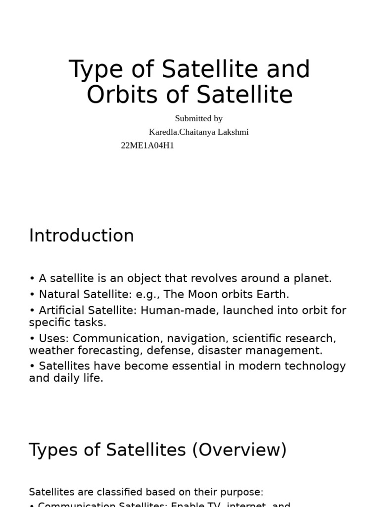 Types and Orbits of Satellites Explained | PDF | Satellite | Weather ...