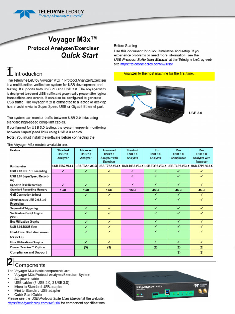 Teledyne LeCroy Voyager M3x Setup Guide | PDF | Usb | Filename