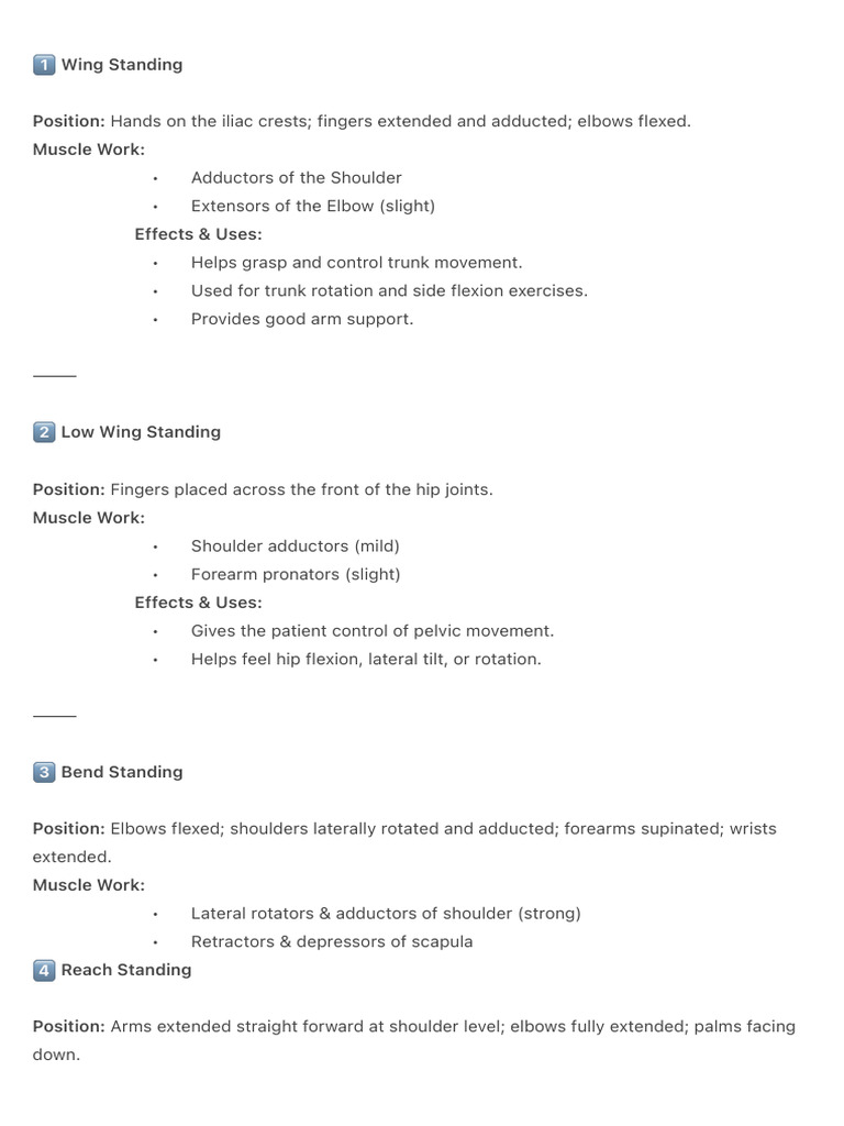 Standing Positions for Muscle Activation | PDF | Anatomical Terms Of ...