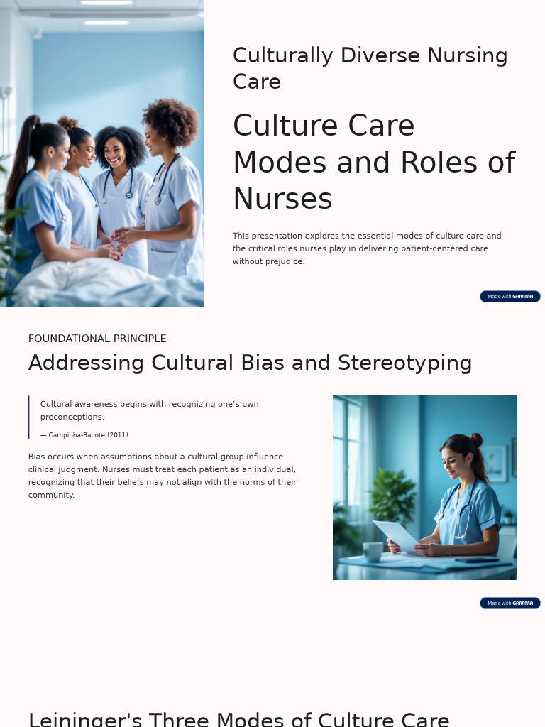 Culturally Diverse Nursing Practices | PDF | Nursing | Social Psychology