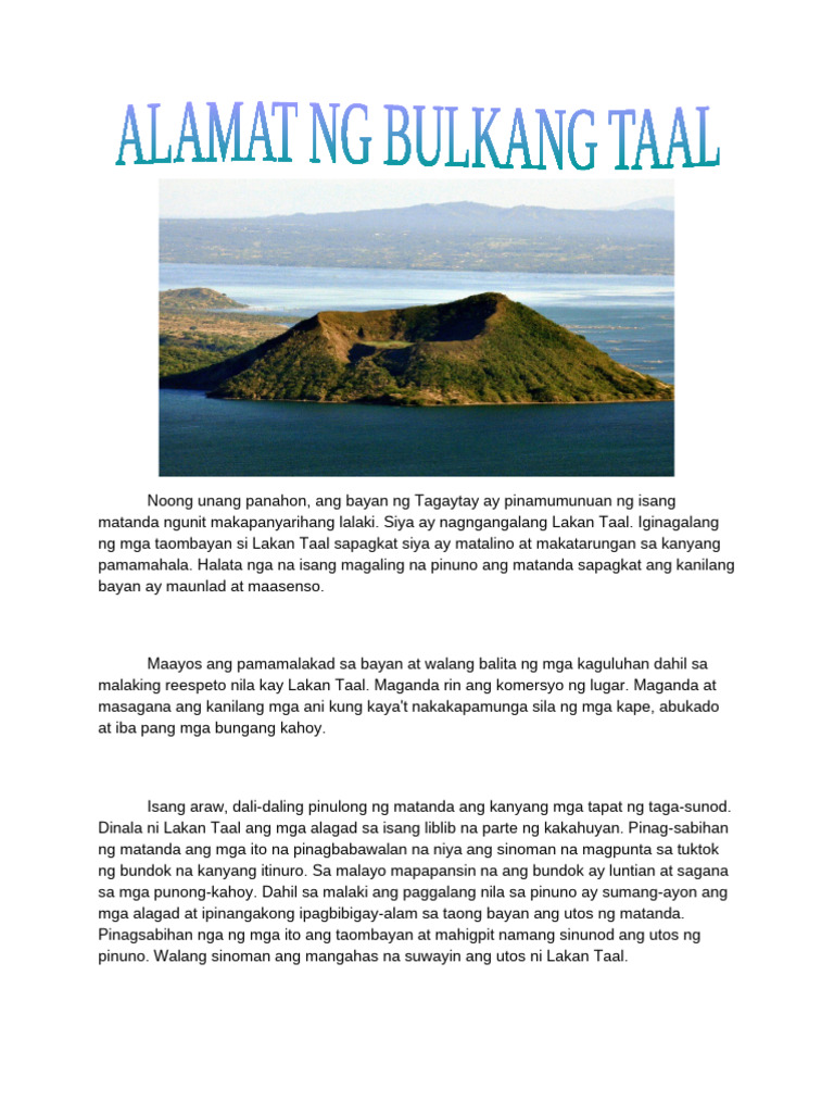 Alamat NG Bulkang Taal | PDF