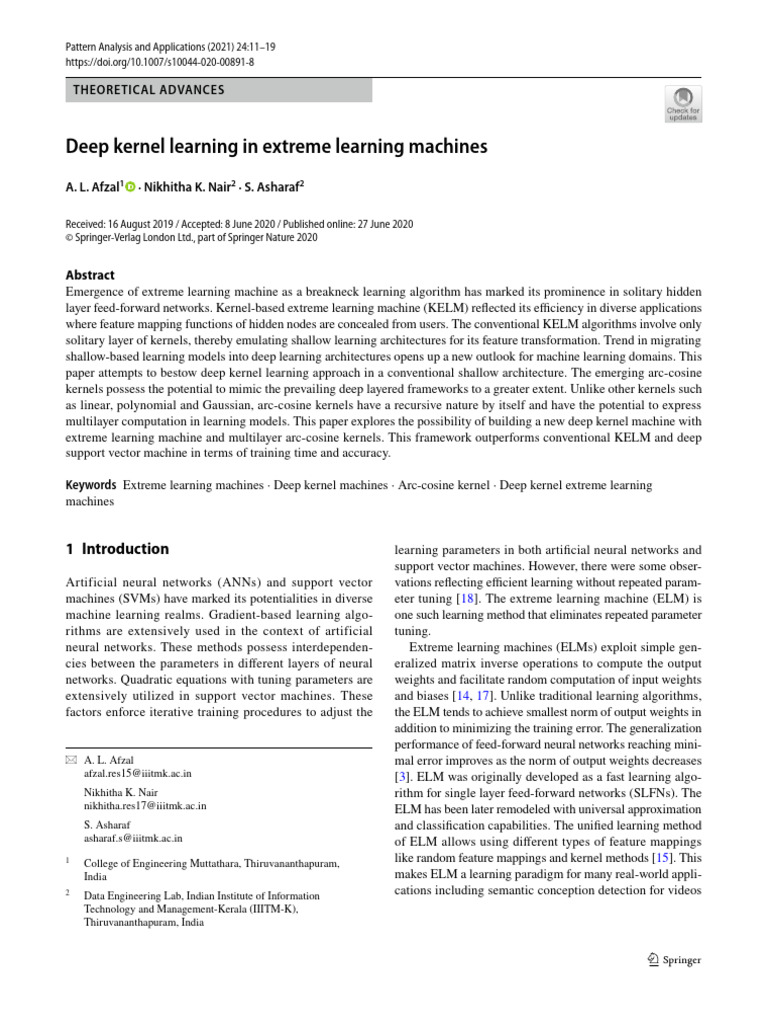 Deep Kernel Learning in ELMs | PDF | Deep Learning | Machine Learning