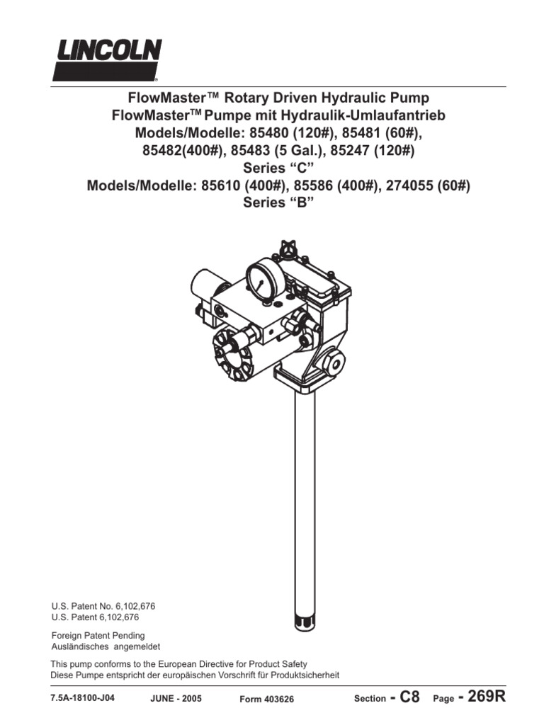 FlowMasterHydraulicPump Models85480C | PDF | Valve | Pump