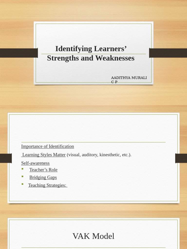 Identifying Learning Styles: VAK Model Guide | PDF | Learning Styles ...