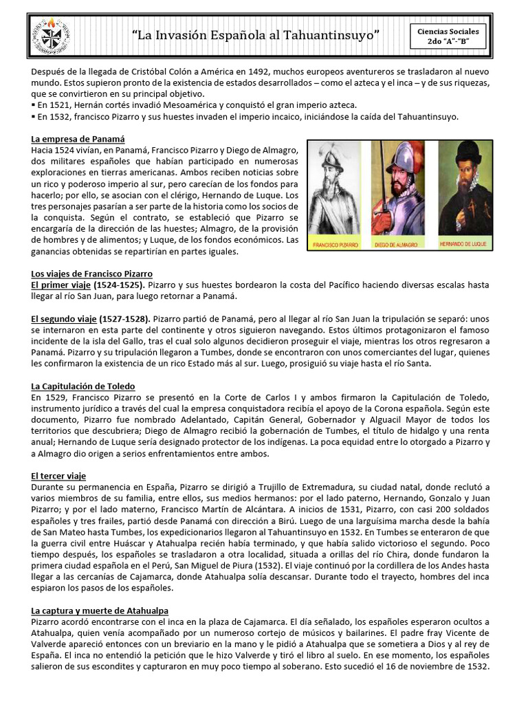 CCSS - 2° | PDF | Francisco Pizarro | Imperio Inca