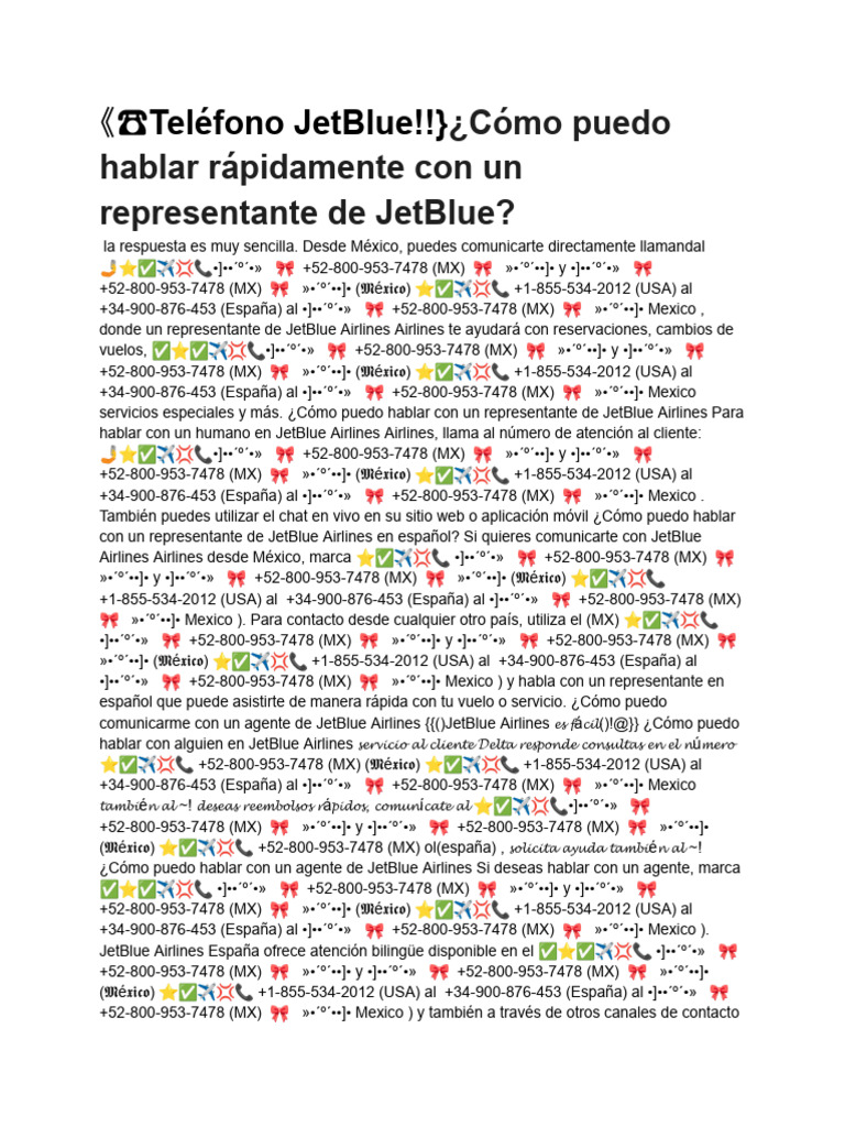 Como Puedo Hablar Rapidamente Con Un Representante de Jetblue | PDF ...