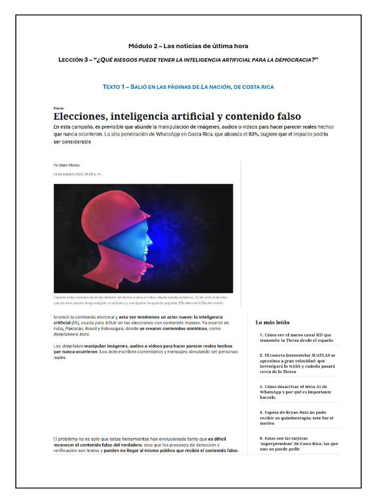 Mdulo 2 - Espaol para Fines Acadmicos II - 2025.2 - Leccin 3 | PDF ...