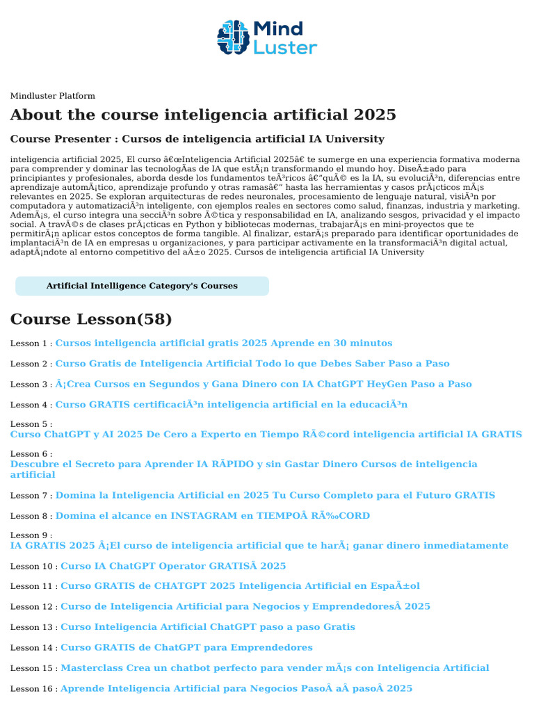 Curso de IA 2025: Aprende y Aplica | PDF | Inteligencia artificial ...
