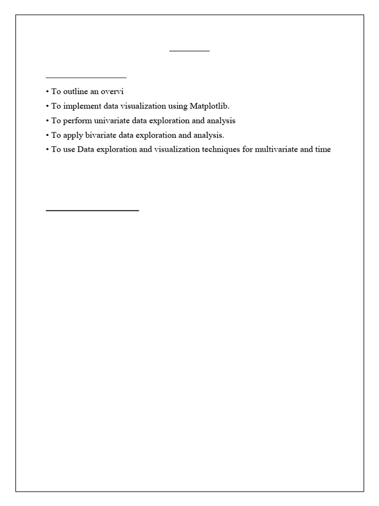 Exploratory Data Analysis Course Syllabus | PDF