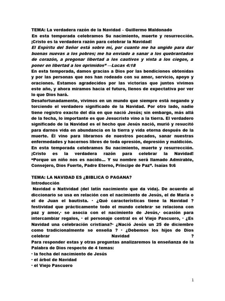 La Navidad: Significado y Orígenes | PDF | Navidad | Árbol de Navidad