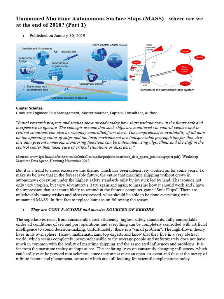 Unmanned Maritime Ships: 2018 Insights | PDF | Ships | Artificial ...