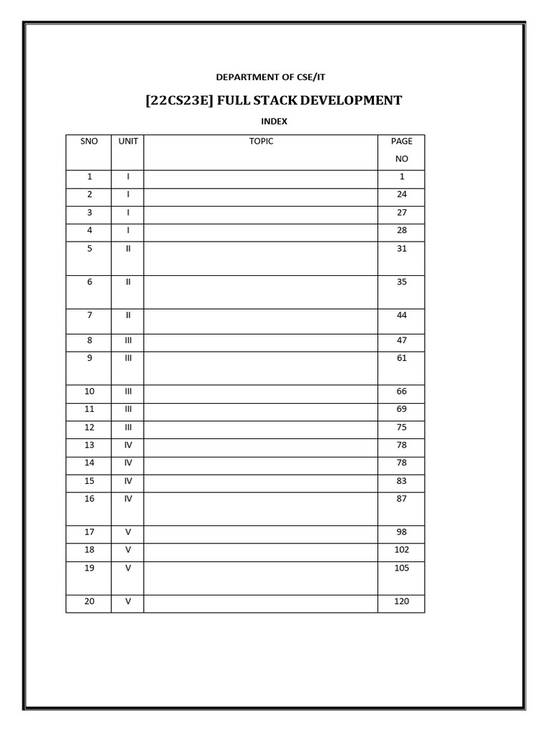 FSD Notes - 22cs23e | PDF | World Wide Web | Internet & Web