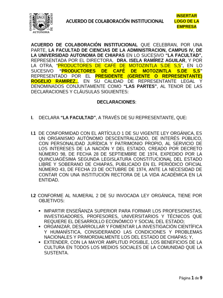 Acuerdo de Colaboracion para Enviar | PDF | Propiedad | Derecho laboral