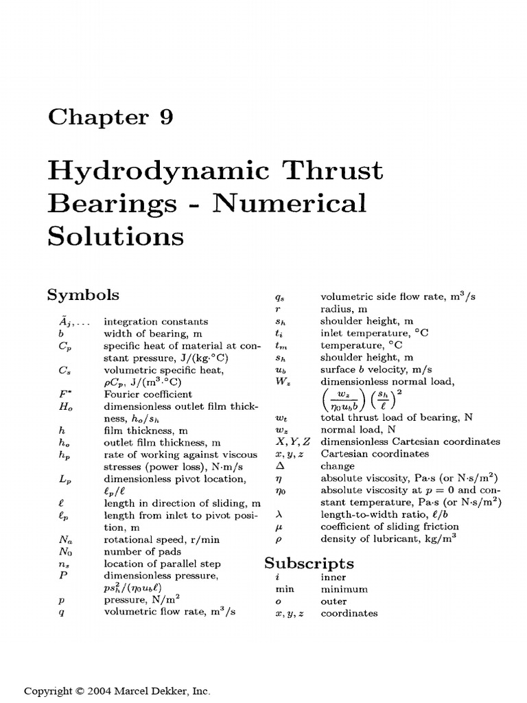 Hydrodynamic Thrust Bearings Analysis | PDF | Fluid Dynamics | Viscosity
