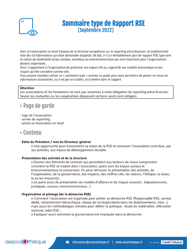 Guide de Rapport RSE Type | PDF | Responsabilité sociétale des ...