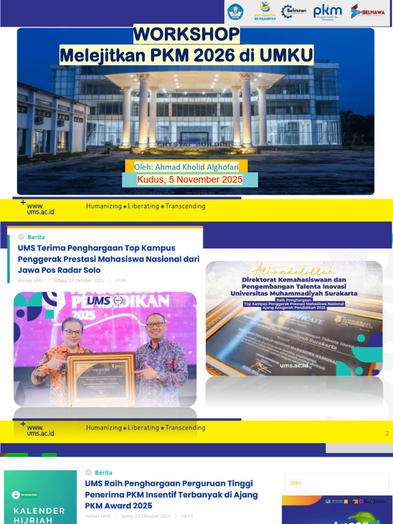 Panduan Lengkap PKM 2025 di UMKU | PDF
