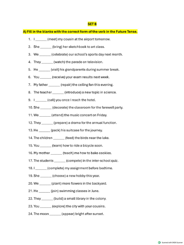SET B - Grammar Practice | PDF