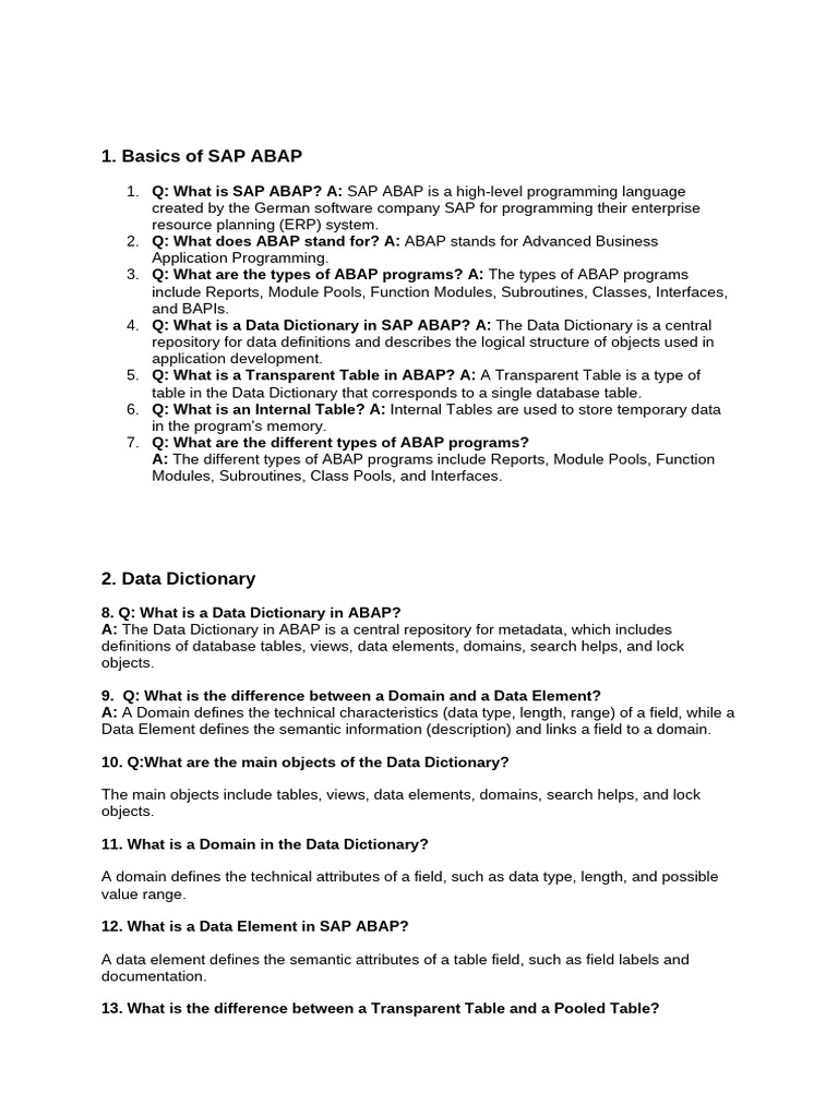 SAP ABAP Programming Essentials Guide | PDF | Control Flow | Database Index
