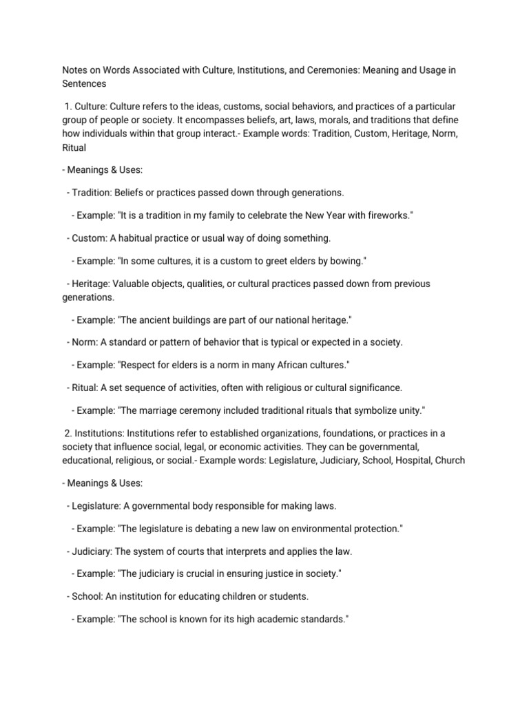Notes On Words-WPS Office | PDF | Traditions | Coronation