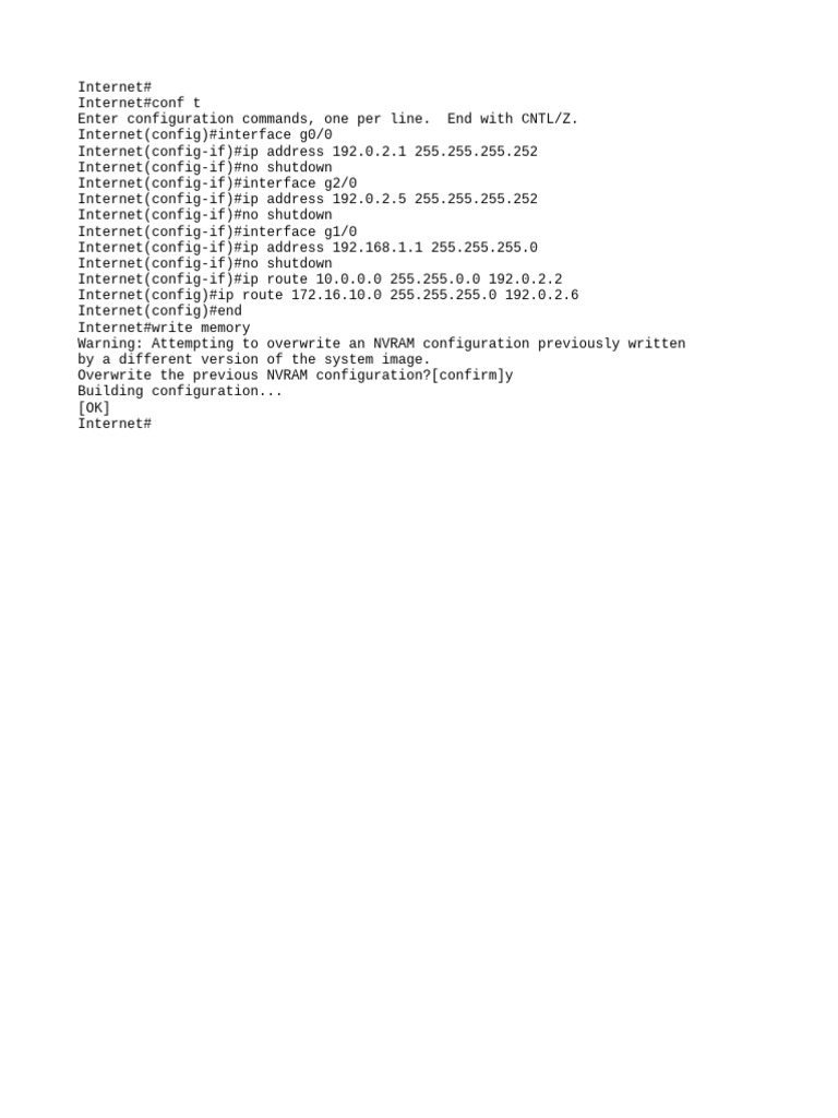 Router Configuration Commands Guide | PDF
