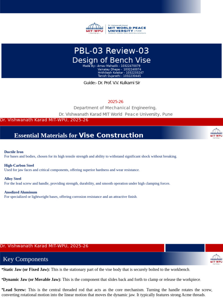 Bench Vise Design Overview 2025-26 | PDF | Screw | Secondary Sector Of ...
